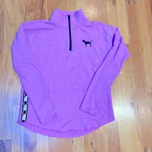 3/4 zip purple-ish sweatshirt